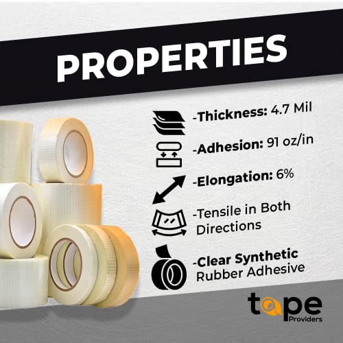 Wod Bfst47 Bi-Directional Filament Strapping Tape, 6 Inch X 60 Yds. Fiberglass Reinforced Packaging Tape, Filaments Run H-V With High Adhesion And Tear Resistance, Hexayurt Tape #TOP6