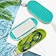 LQTSLFM Schwimmbrille Etui mit Karabiner, Schwimmbrillenetui Weiches Silikon, Swim Brillenetui Atmungsaktiv, Schwimmbrillen Etui zum Anhängen, für Schwimmbrille Sportbrillen (Grün + Blau)
