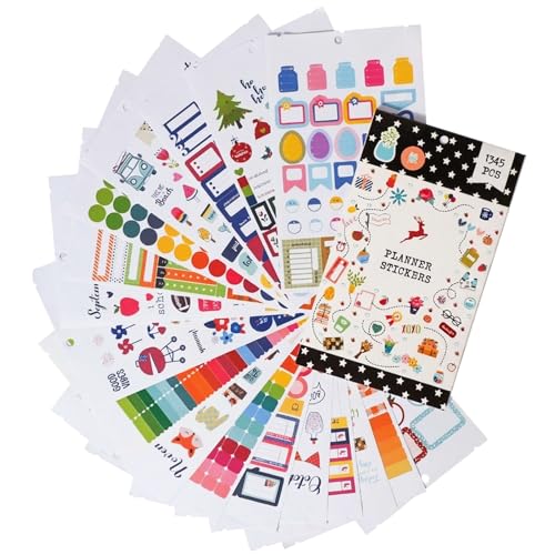 1345 Pcs Planner Stickers (30 Sheets) Aesthetic Diary Journaling Stickers for Calendar Monthly Seasonal Decor Creative Vinyl Decals for Scrapbooking Daily Routine Planning Adults & Students