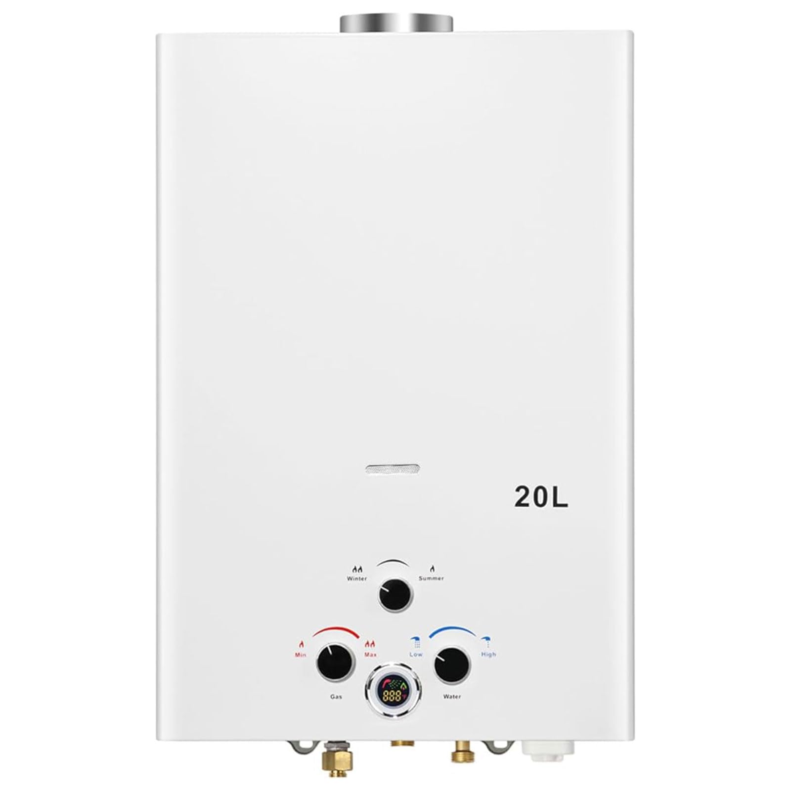 Gas Durchlauferhitzer, 20L Propan-Durchlauferhitzer mit Batteriezündung, Durchlauferhitzer Tankless Water Heater mit Digitalanzeige, Multi-Schutz[Energieklasse A]