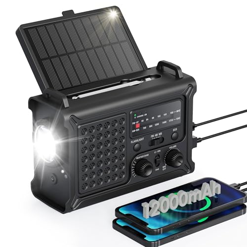 Emergency Weather Radio with Large Solar Panel, Efficient Hand Crank