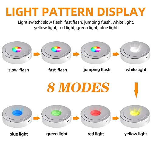 Eustuma Rotating Led Display Base Colorful Light Crystal Display Base Stand,Suitable For Glass Crystal Spherical Artwork,Holiday Party Decoration. (Silver) #TOP3