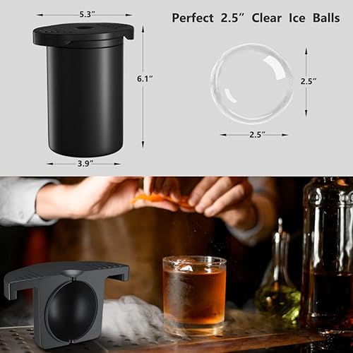 Miniatura 8 de Fabricante de cubitos de hielo con forma de calavera bandeja de cubitos de hielo transparente - 3D Skull Big Ice Ball Maker - Cubos de hielo para