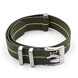 時計 ベルト，メンズ フランス軍 パラシュートバッグ ナイロン製 ゴムベルト 腕時計バンド 18mm 20mm 22mm 腕時計ストラップ グリーン