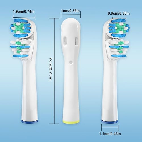 Miniatura 6 de DeBizz Cabezales de repuesto de doble limpieza compatibles con Oral B Vitality Series, se adapta a Pro 1000, Smart 1500, Genius X, cabezales de