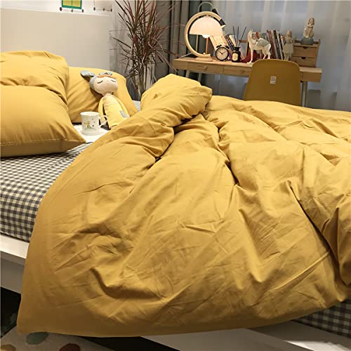 Image of KAREVER Mustard Yellow Comforter Set - Cal King, 3 Pieces, Women & Men, Ginger Yellow Comforter Insert, Lightweight & Durable Blanket, Quilts Set