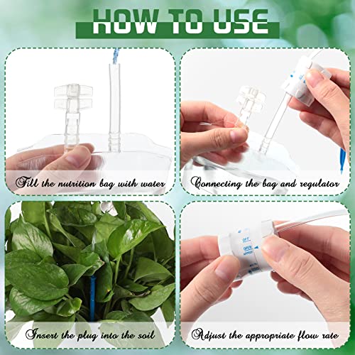 Plant Iv Water Bag Plant Self Automatic Watering System Life Support Devices 350Ml Plant Irrigation Drip Bag With Metal Support Rod Plant Accessories For Indoor Outdoor Home Garden Potted (20 Pieces) #TOP2