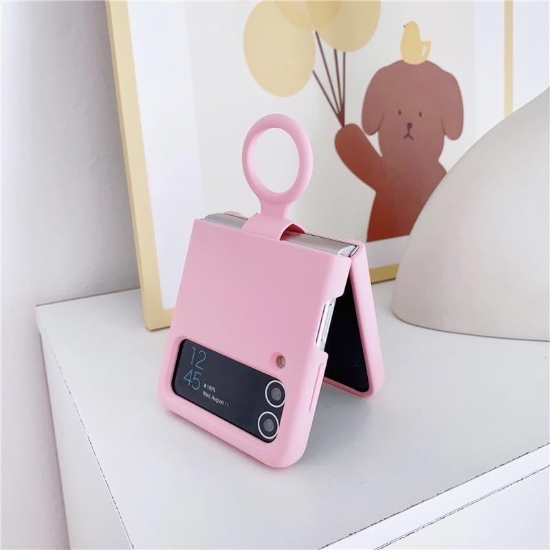 Image of MIDOS Back Cover Compatible with Samsung Z Flip 3 Silicone Case Full Protection Shock Proof Case for Samsung Galaxy Z Flip 3 (Pink)