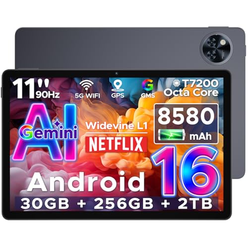 DOOGEE U11 Pro Tablet 11 Pulgadas Android 16, 30GB+256GB/2TB TF, 8580mAh Batería, Gemini AI Octa-Core Tablets para Niños HD IPS 90Hz, WiFi 5G/Widevine L1/13MP+5MP/Face ID/GMS/GPS/OTG Tableta