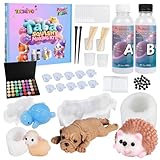 DIY Taba Squishy Kit - Make Your Own Squishies with Animal Molds and 1:1 AB Liquid Silicone Gel (14oz)