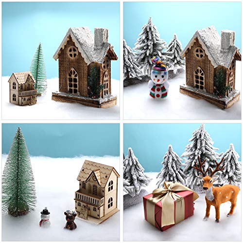 6 Pieces Christmas Snow Blanket Roll Fake Indoor Snow Blanket Artificial Snow Blanket Holiday Decorating Snow For Christmas Decoration, Village Displays, Under The Christmas Tree #TOP3