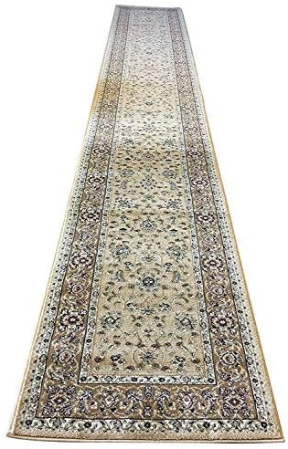 Alfombra persa larga tradicional de 330.000 puntos, diseño bereber beige 601 (31 pulgadas x 15 pies 8 pulgadas)