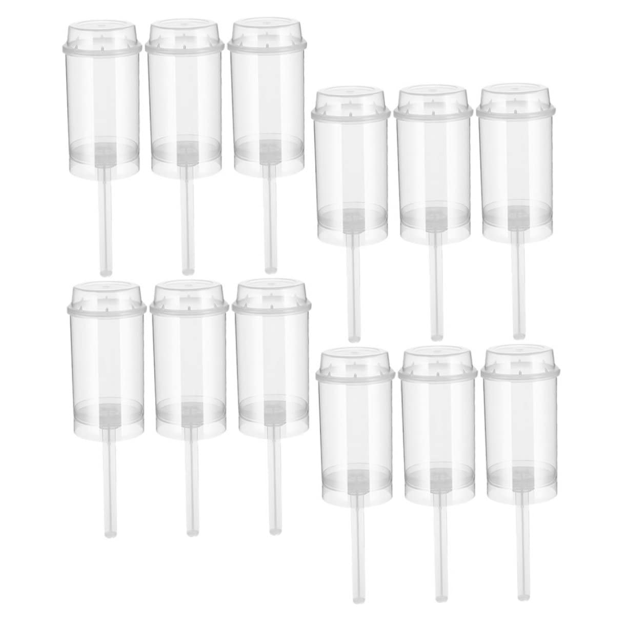 Cabilock 12Pcs Clear Plastic Cake Containers Heart Shaped Cake Pop Holders Reusable Dessert Shooter for Cupcakes Jellies Ice Easy to Clean for Parties