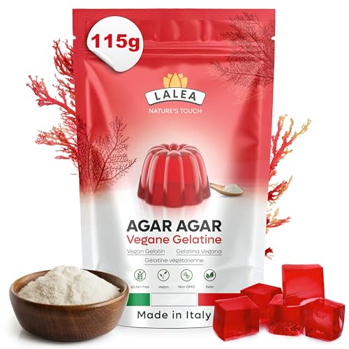 Agar Agar en Polvo 115g - Gelatina Neutra y Natural, Sustituto Vegano - Ideal para Cocinar, Postres y Jaleas