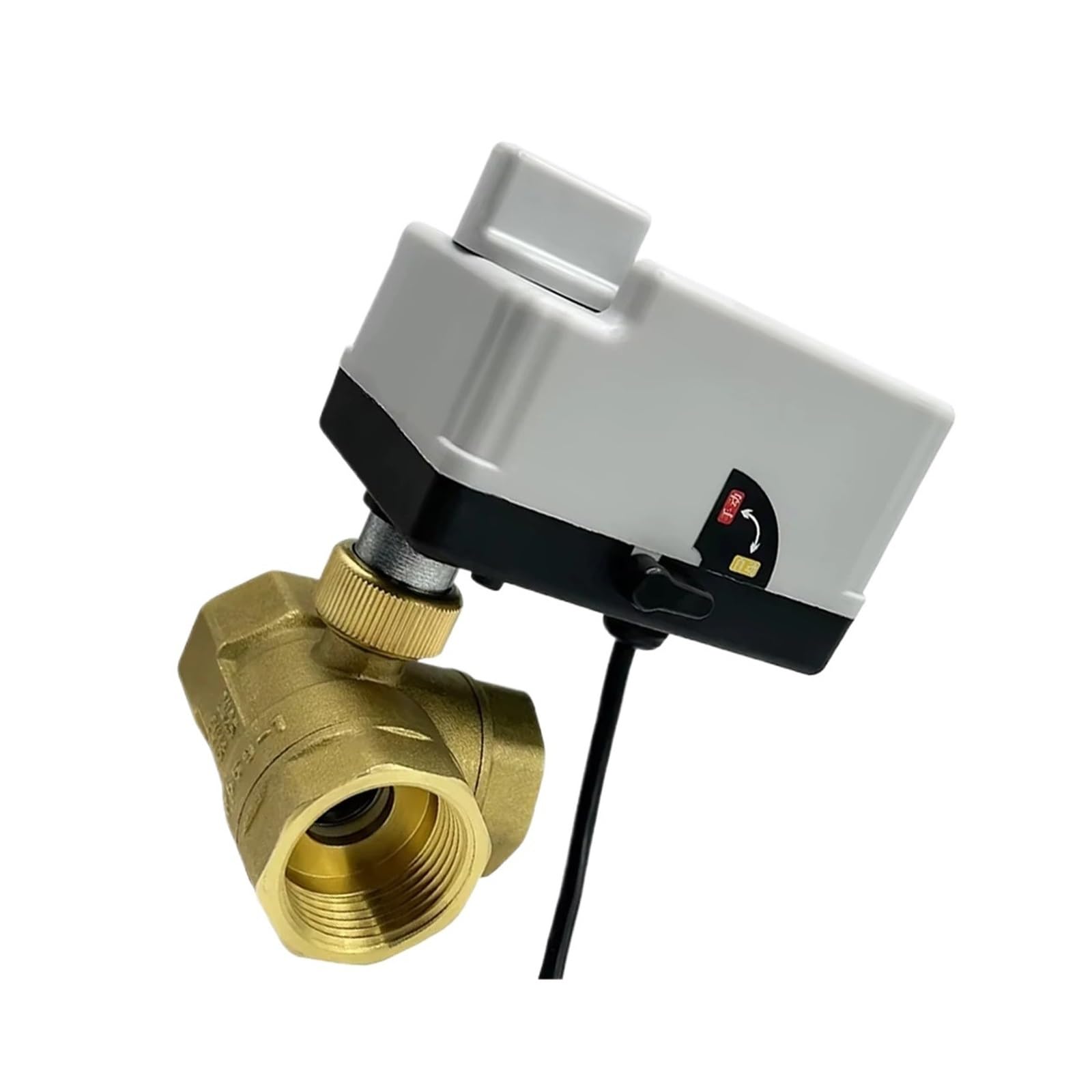 Flglqutsv Dn15 3 Way/2 Way Motorized Ball Valve Ac220v Dc12v-24V 3-Wire 2-Control Electric Actuators With Manual Switch /20/32/40/50(Dn15)