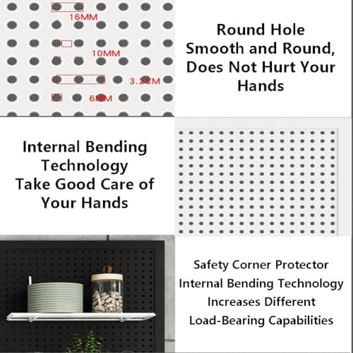 Double Metal Pegboard Panels with Wheels - Versatile Floor-Standing Craft Display Rack for Home Office & Kitchen Storage, 60x150cm/23.62x59.05in, White Organizer Solution