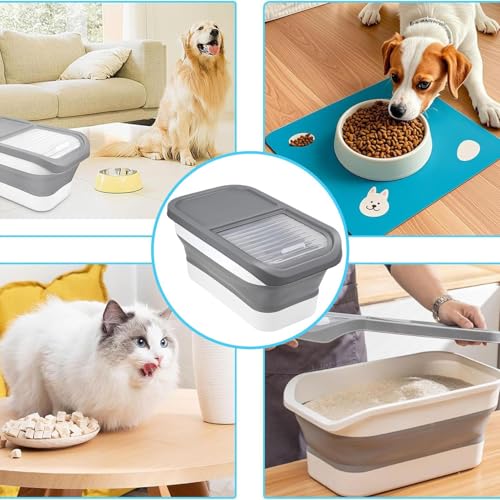 Contenedor de comida para perros plegable con sellado hermético para suministros 5