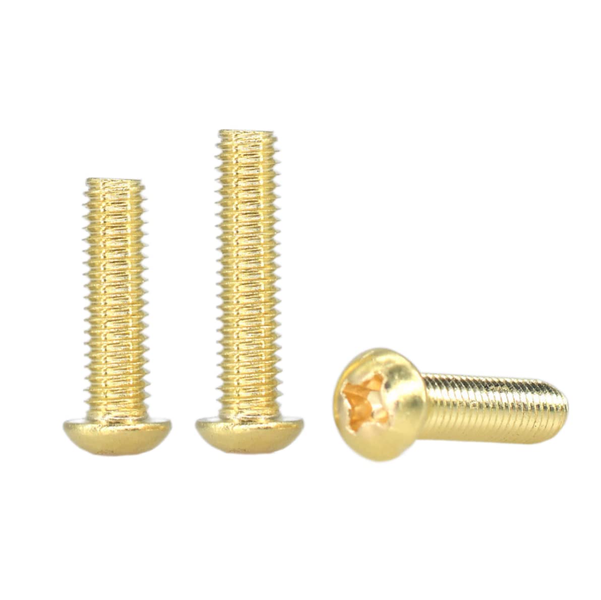 MACHSWON 10PCS M2 Brass Cross Round Head Machine Screw M2*6mm Brass Screw Threaded Cross Head Copper Screws