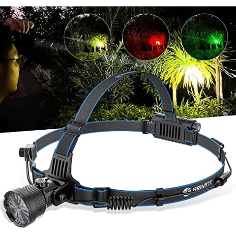 Brinyte HL28 LED Hunting Headlamp, 90°Tilt Zoomable Predator Flashlight with Red Green White Colors, IPX6 Waterproof Head Light for hogs Coyote Fox Coon Bobcats Varmint Hunting Cover