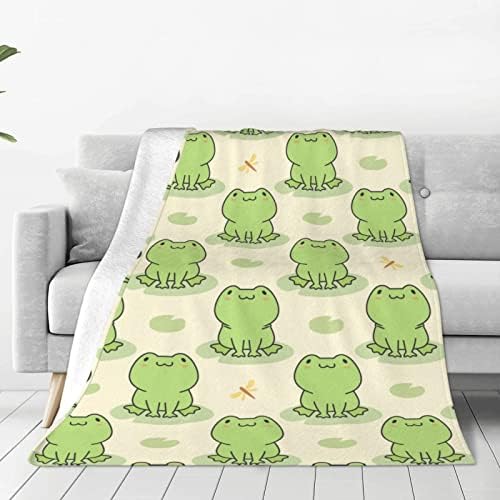Frog Blanket Soft Warm Lightweight, Kawaii Frog Stuff Throw Blanket Cozy Plush Warm Blankets for Women Men & Boys and Girls Gifts for Pet40x50
