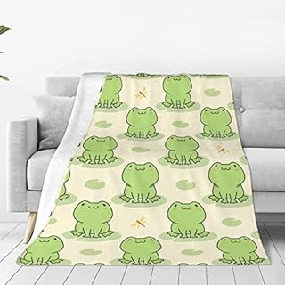 Frog Blanket Soft Warm Lightweight, Kawaii Frog Stuff Throw Blanket Cozy Plush Warm Blankets for Women Men & Boys and Girls Gifts for Pet40x50
