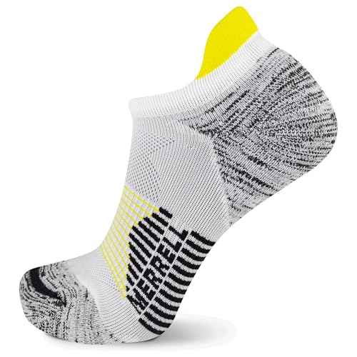 Image of Merrell Unisex Adult Men's and Women's Trail Running Cushioned Socks - Anti-slip Heel & Arch Compression