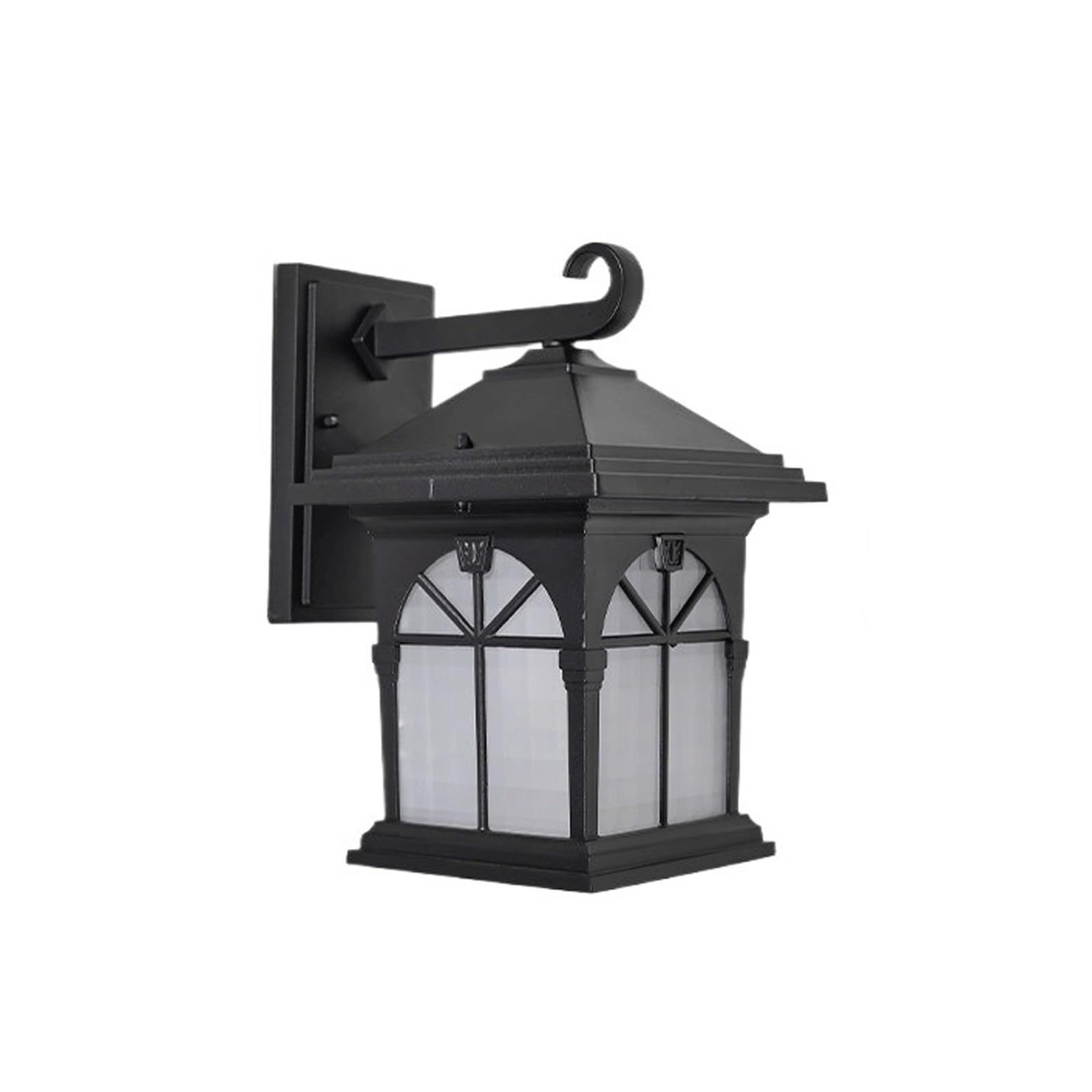 OZBMA Black Outdoor Wall Lantern, Exterior Sconce, Die Cast Aluminum Lamp with Frosted Glass, Waterproof E27 Mounted Light for Porch, Gate, Balcony, Garden, Entryway, Facade Cottage