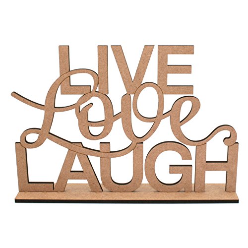 Preisvergleich Produktbild La Lluna La lluna11939007 Live Love Laugh Holz Deko Phrase