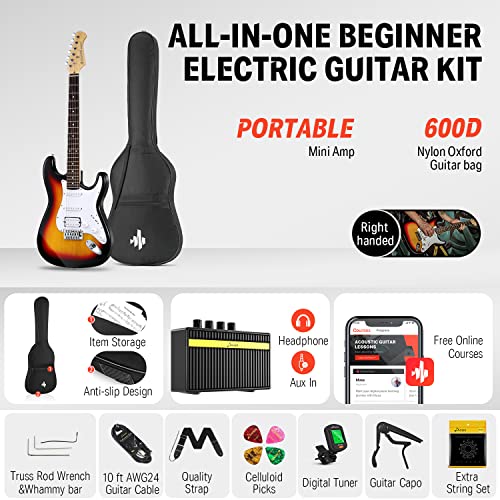 Donner DST100S 39 Inch Full Size Electric Guitar Kit Solid Body