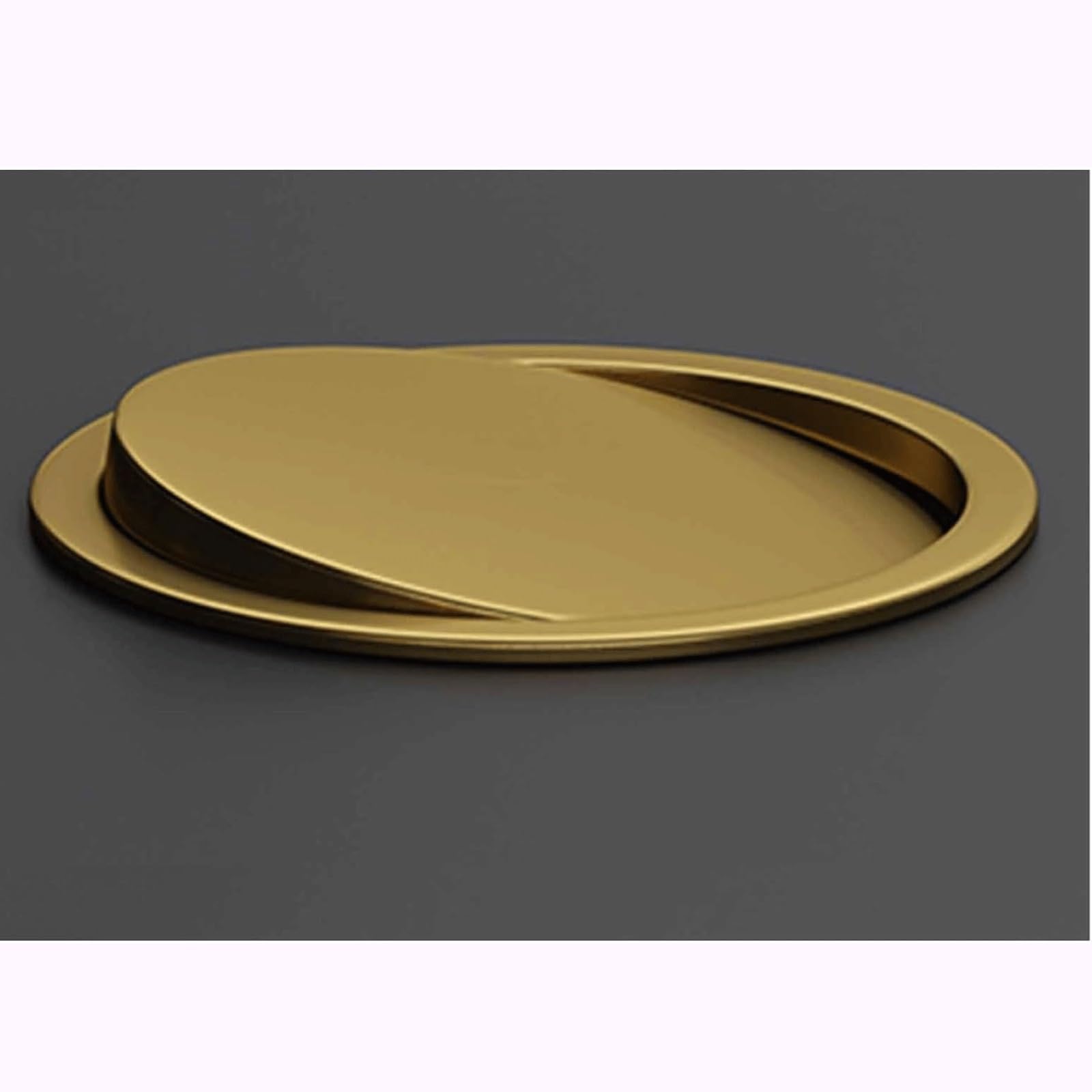 MUYRJLZX Trash Chute Lid Steel Waste Chute Lid Round Balance Flap Cover Trash Can Lid Built-in Trash Flip Lid Swing Countertop Trash Grommet(Gold,240mm)