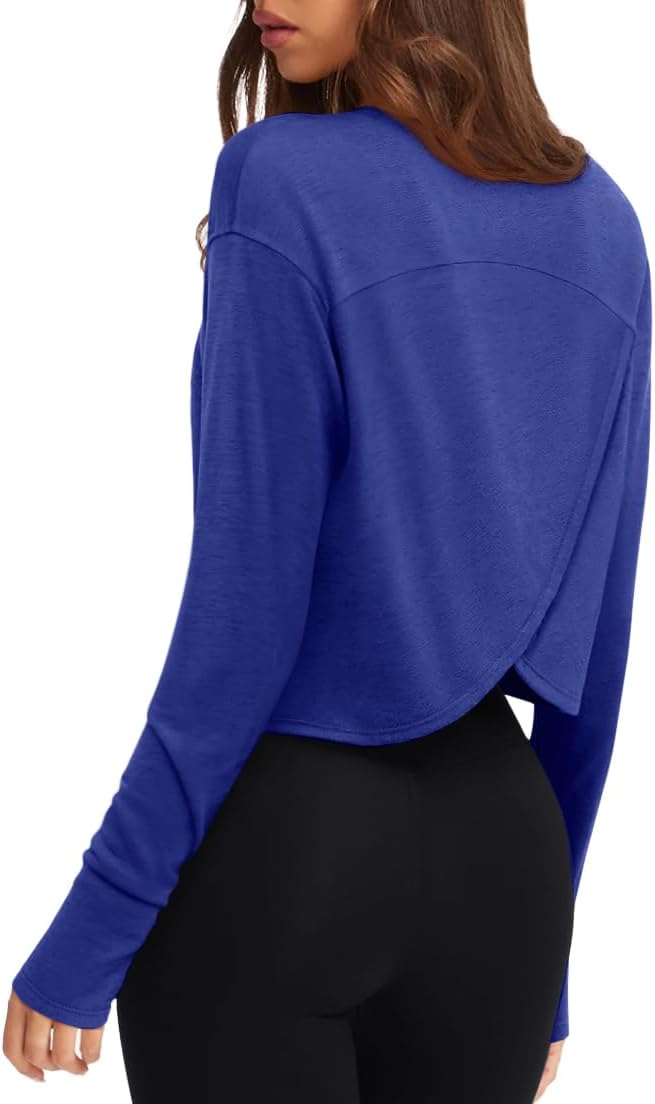 LASLULU Womens’s Workout Tops Long Sleeve Lightweight Athletic Running Exercise Gym Yoga Hiking Tops Shirts