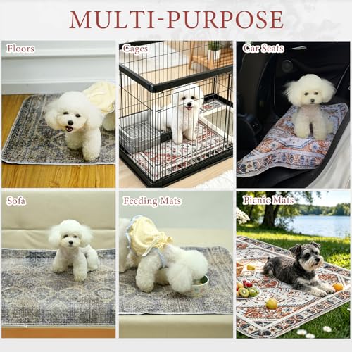 Image of Homimp Washable Pee Pads for Dogs, 4 Pack Reusable Puppy Pads Waterproof,Absorbent and Leakproof Dog Pee Pads,Non Slip Puppy Training Pads, Pet Mat for Floor, Crate, Couch, Whelping, Brown 18 inchx24 inch