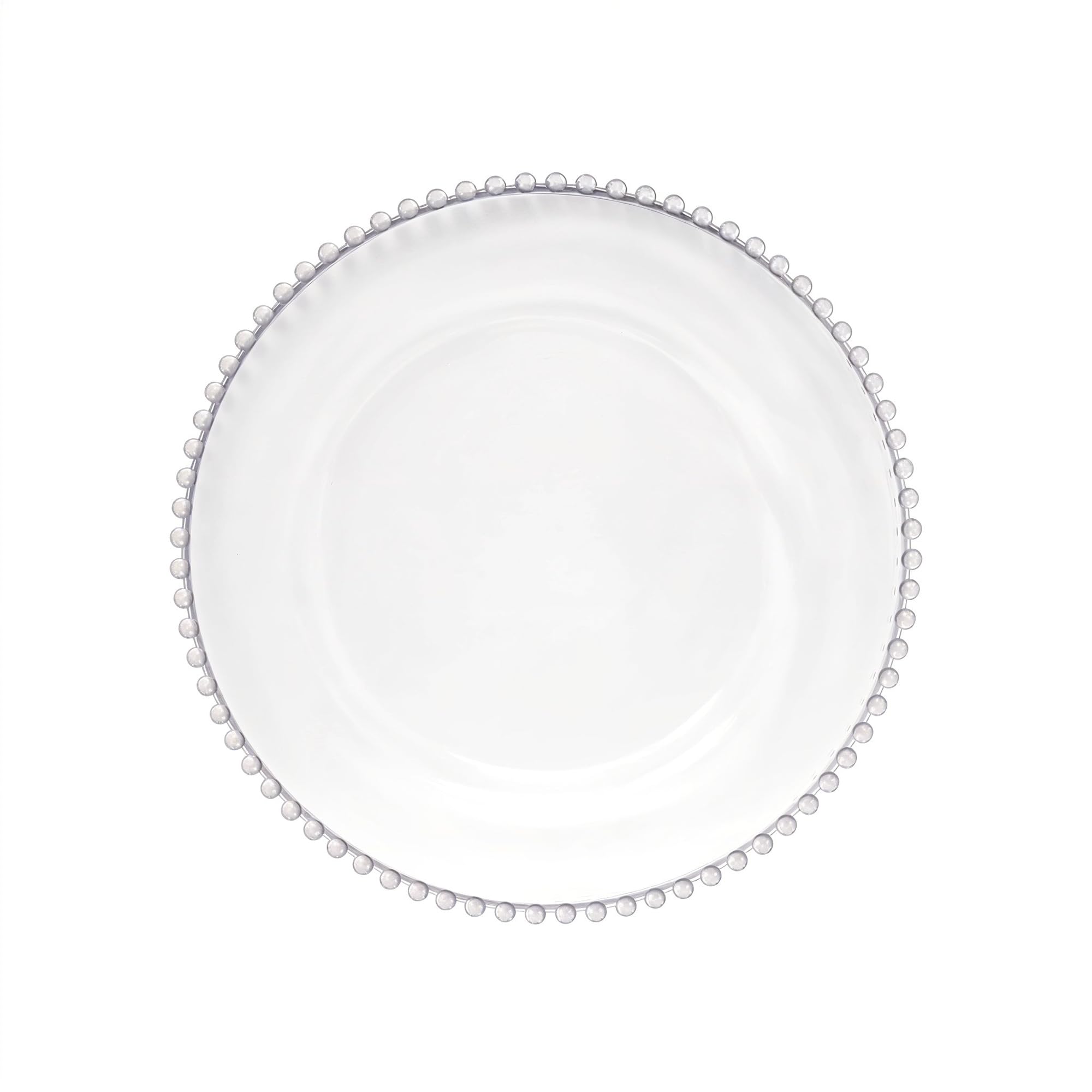 WedDecor Clear Glass Charger Plates with Clear Beads 33cm, 1pc โ image 1