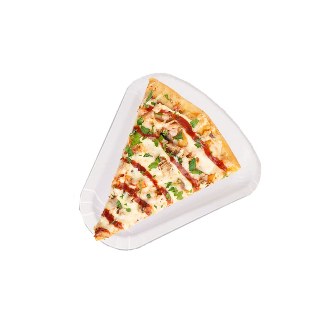 MAQA Piatti pizza triangolari 26.5x20 cm Piatto trancio di pizza in cartoncino bianco Vassoio in carta per alimenti asporto 1/8 pizza