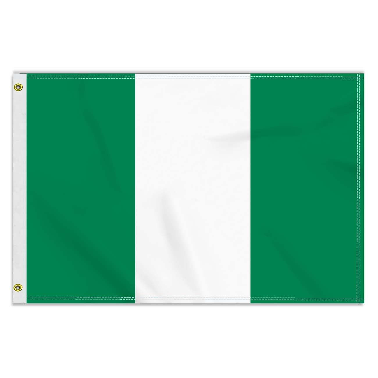 2×3 FT Nigeria Flag, Medium 60×90 CM 150D Nigerian Outdoor Banner,Decor Garden With Brass Gromment