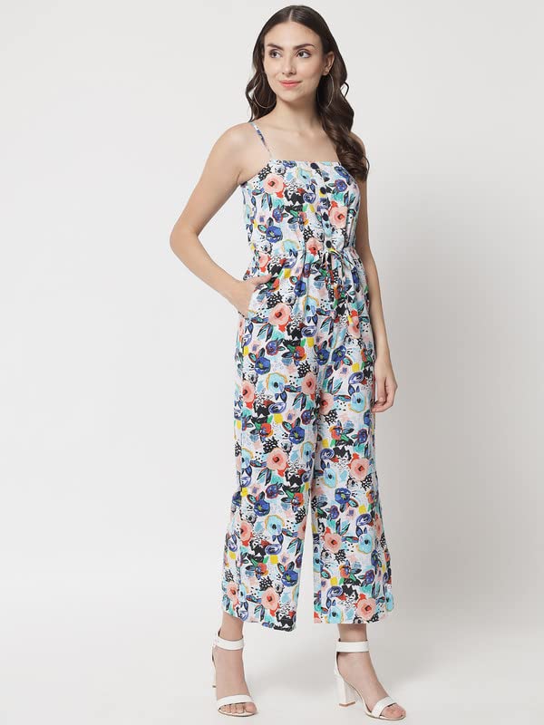 Image of THE DRY STATE Women's Smocked Jumpsuit Shoulder Tie Up