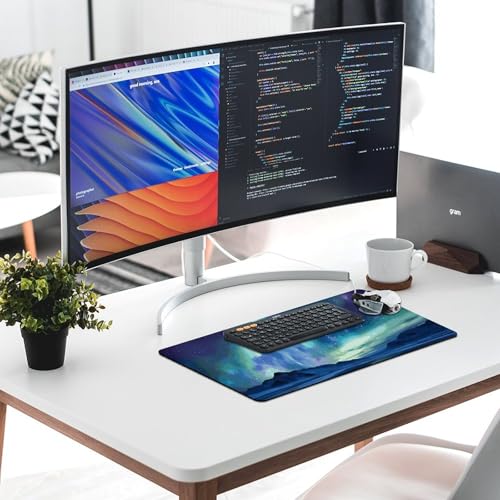 Mouse Pad RLDOBOFE blanco grande antideslizante 24x12 in miniatura 6