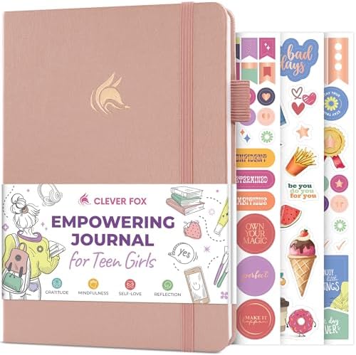 Clever Fox Empowering Journal for Teen Girls, Guided Self-Love Diary with Prompts, Gratitude and Manifestation Notebook, Teenage Gifts (Rose Gold)