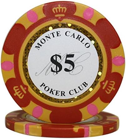MRC 50pcs Monte Carlo Poker Club 3 tonos arcilla compuesta 0.49oz fichas de póker pesadas