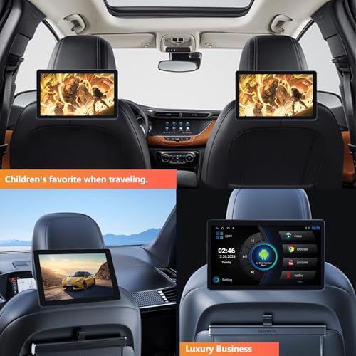 Image of 11.6 inch Car TV Headrest Monitor for Back Seat, 4K Android Tablet Portable Rear Entertainment System, Support Phone Wireless MirrorLink, with WiFi /HDMI /USB /Video Player, 2G+32G (1*PCS)