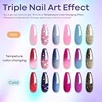 MODELONES Mood Gel Nail Polish Set Temperature Color Changing Gel Colors Collection Red Blue Glitter Gel Polish Soak Off 6 Colors Christmas Gifts New Year Holiday Salon DIY at Home - Image 2