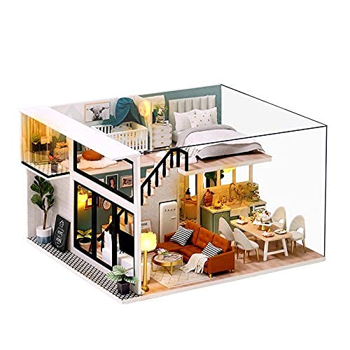 DIY Puppenhaus DIY Puppenhaus Spielzeug Holz Miniatura Puppenhaus Miniatur Puppenhaus Spielzeug mit Möbeln LED Lichter… – Bild 6