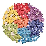 Ceramic Mosaic Tiles for Crafts Bulk, Various Sizes Mosaic Pieces for Mosaic Making Supplies(Mixed Colors, 1 Pound)