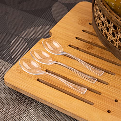 Wdf 300 Pieces Clear Plastic Mini Spoons For Desserts 4 Inches Clear Plastic Spoons Heavy Duty Plastic Tasting Spoons Perfect For Cake, Desserts (Clear Spoons) #TOP6