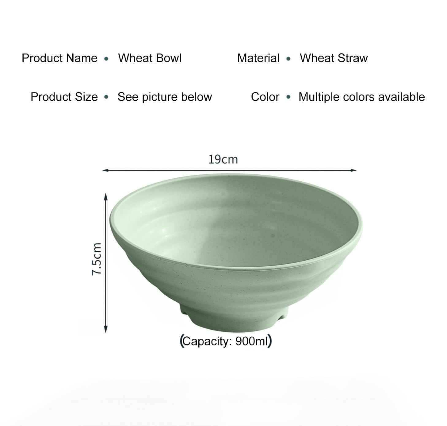 Wheat Straw Salad Bowls Set (900ml) – Large Microwave Safe, Unbreakable & Stackable Bowls for Salad, Soup, Ramen – BPA-Free, Eco-Friendly, Lightweight Serving Bowls for Kitchen (6, Green) — Amazon image 2