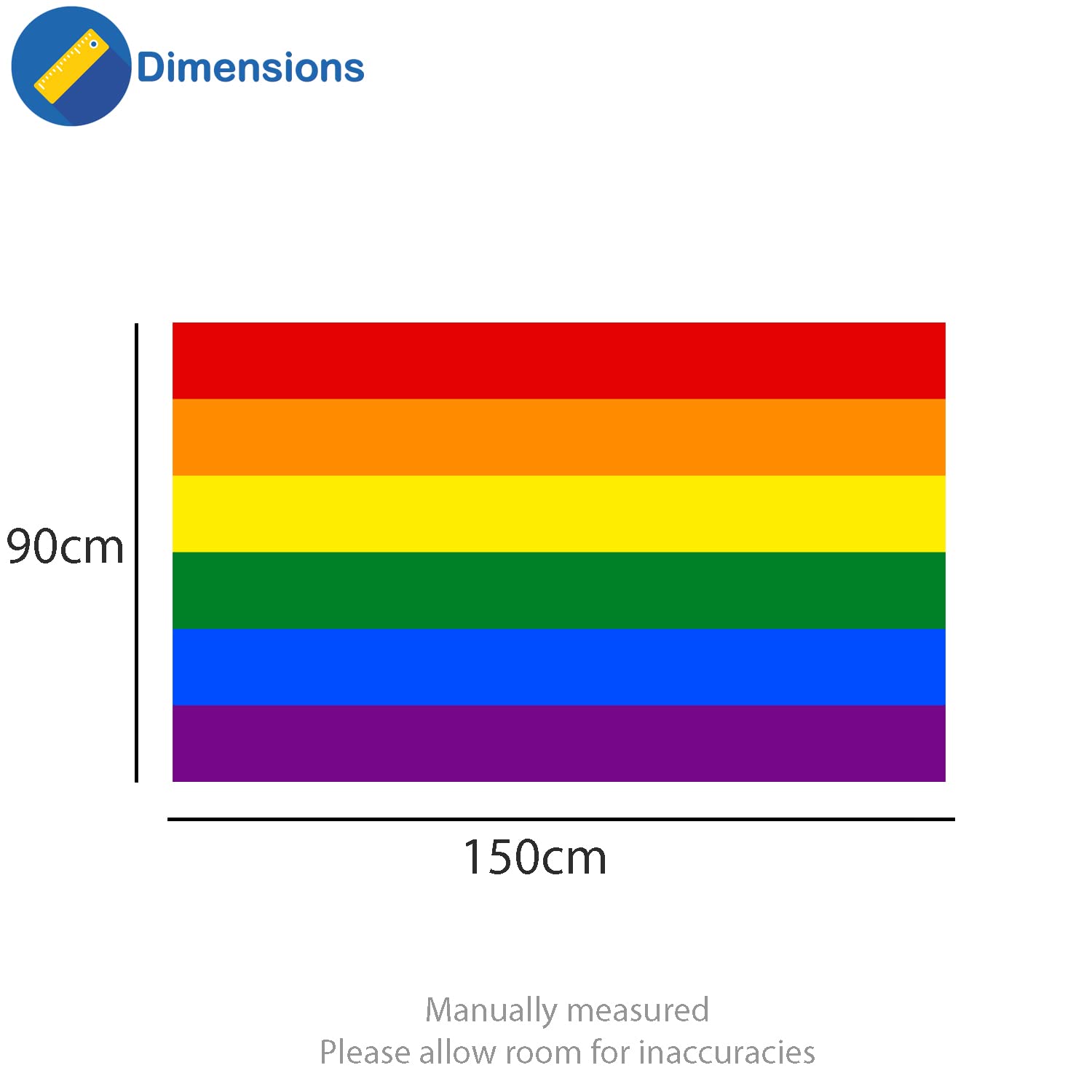 Bandiera Arcobaleno LGBTQ+ 90x150 Cm In Poliestere Con Occhielli In Ottone