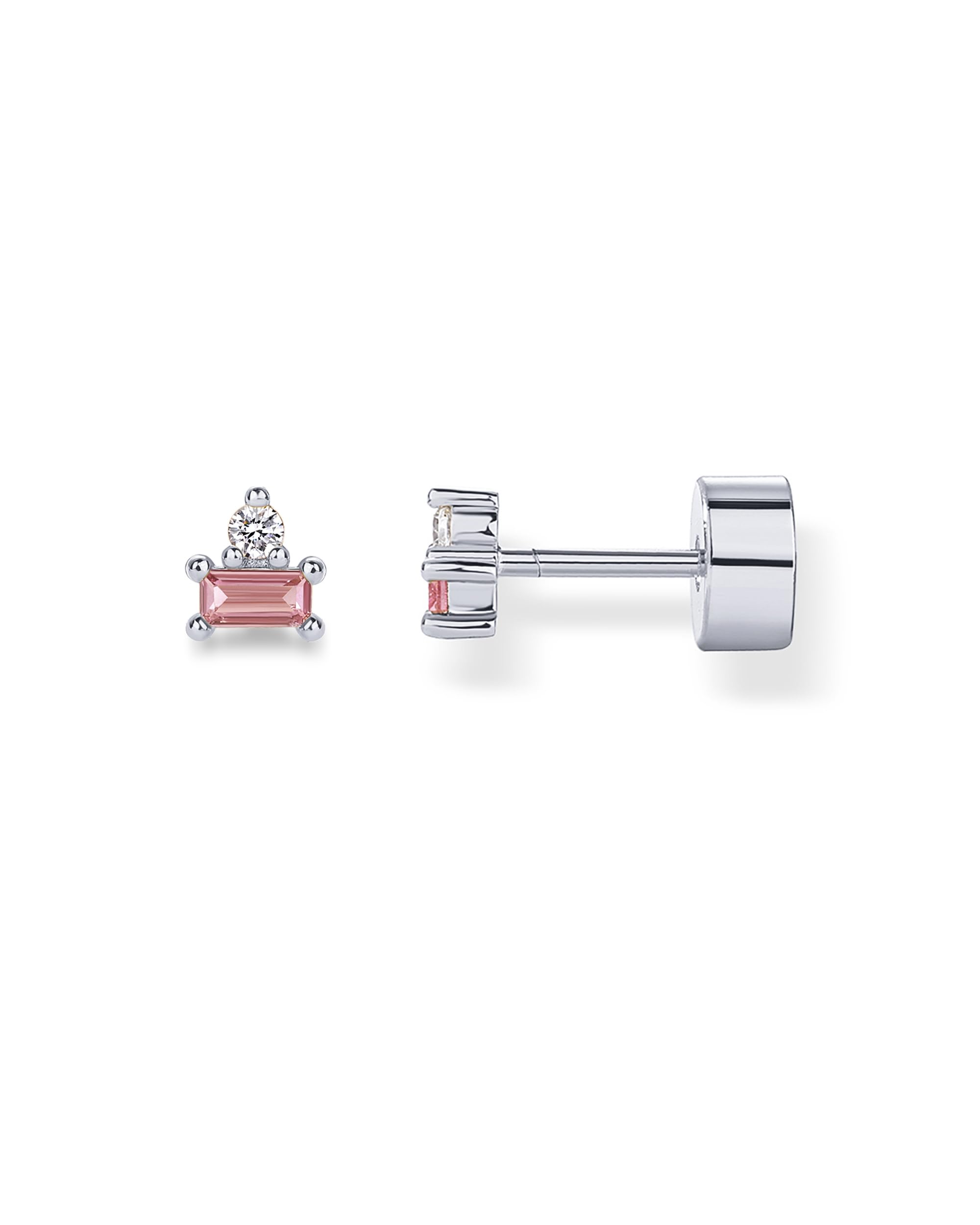 PAVOI 14K Gold Plated Dainty Birthstone Flatback Stud Earrings for Women