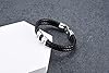 PiercingJak Personalized Mens Braid Leather Bracelets with Custom Names Beads Engraved Name Bracelet Stainless Steel Personalized ID Bracelet with Family Names Mother's Day Father's Day Gift #1