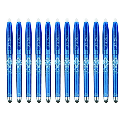 Bolígrafos de gel borrables y recargables, 0.5 mm, pack 12