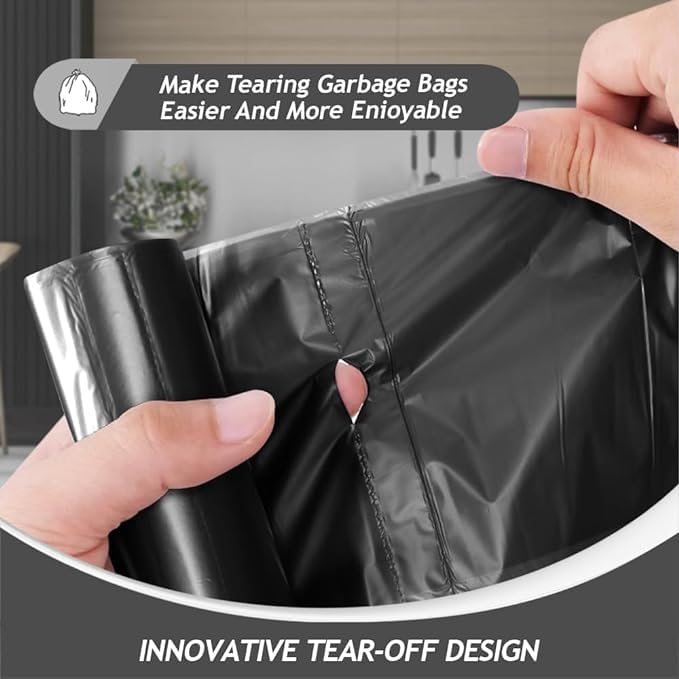 Image of ALN Premium Garbage Bags for dustbin|Size 19 x 21 inches (Medium) 120 Bags Count Black, For Dry & Wet waste |30 bags /roll (Pack of 4)